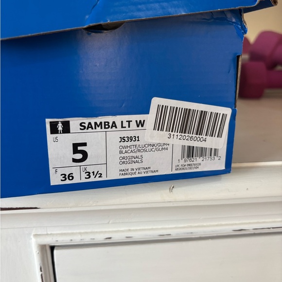 adidas Samba LT Cow-Print Sneakers in White and Brown - Picture 8 of 8